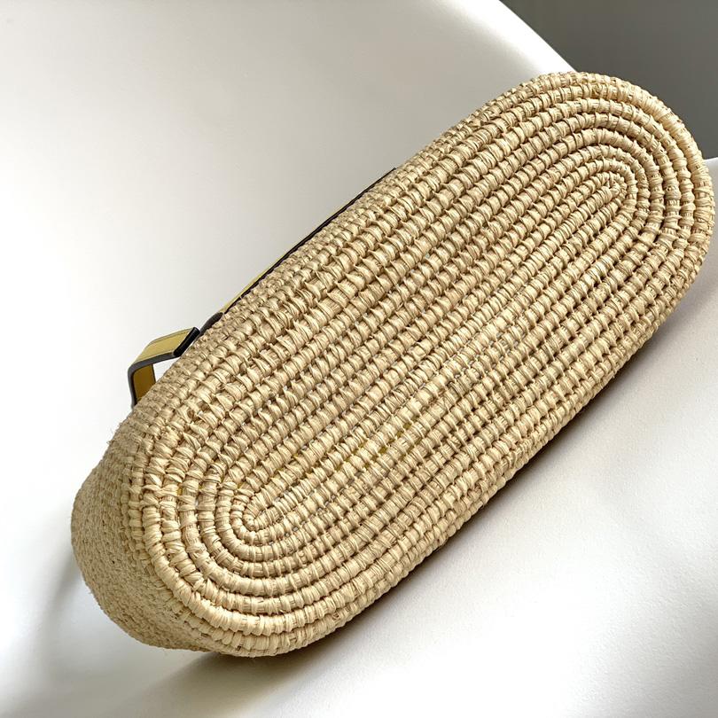 Loewe Small Square Basket bag In Raffia And Calfskin (30*21*11cm) - FashionPlug