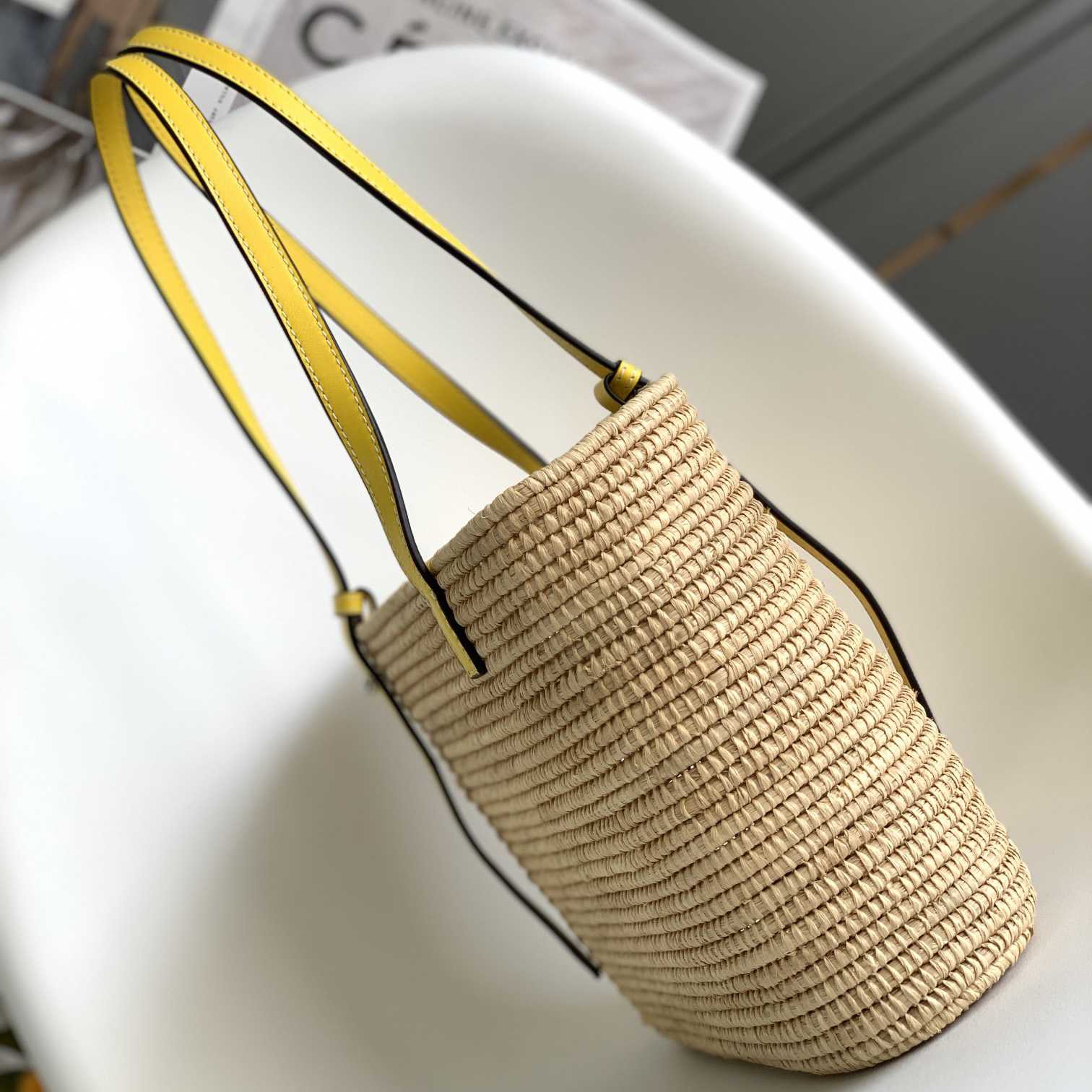 Loewe Small Square Basket bag In Raffia And Calfskin (30*21*11cm) - FashionPlug
