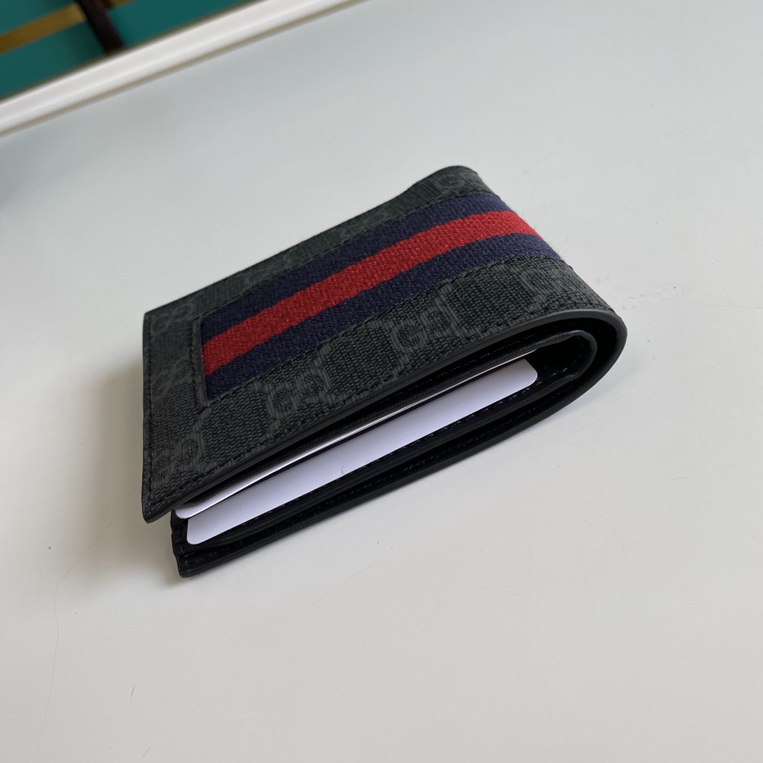 Gucci GG Supreme Web Wallet(11-9-1.5cm)    - FashionPlug