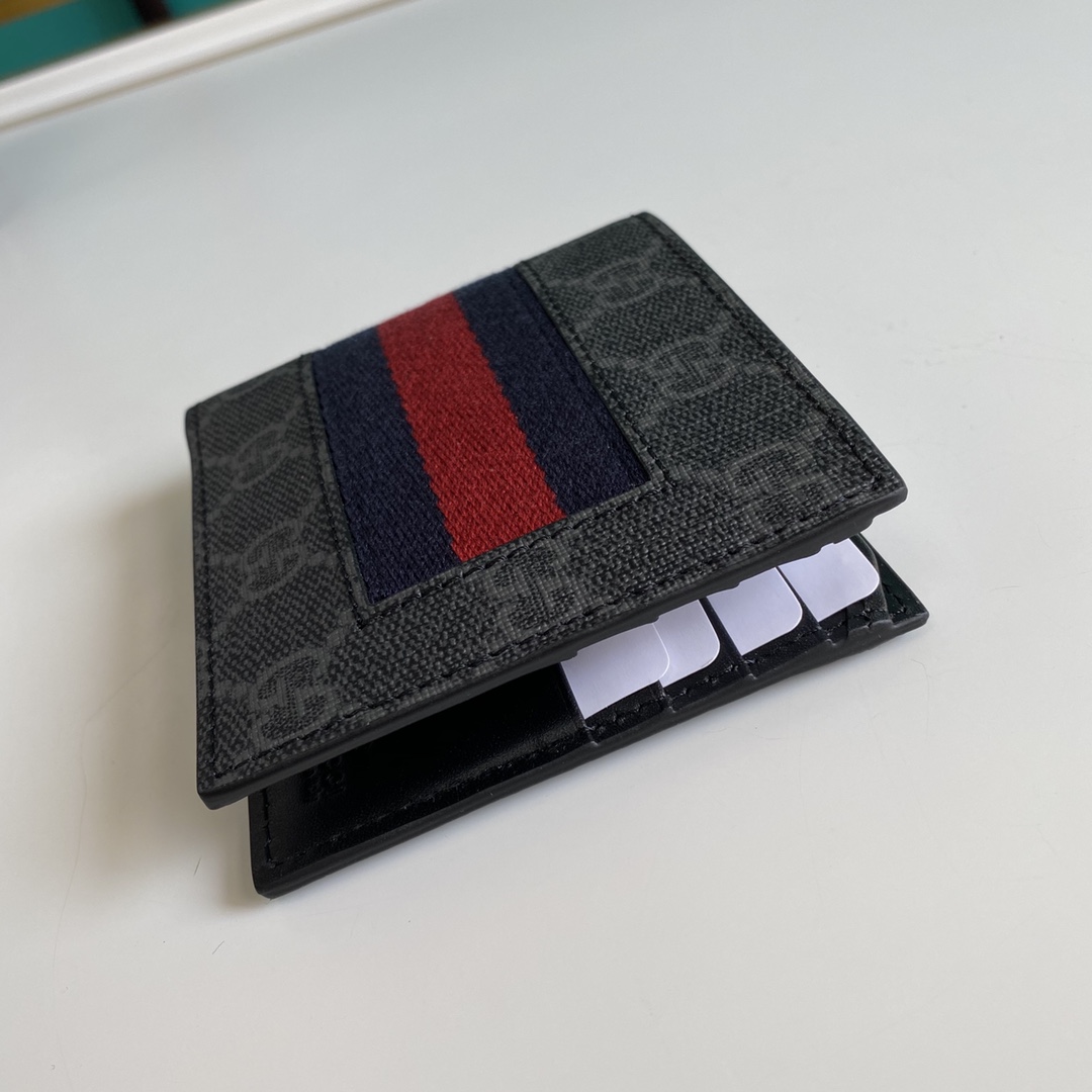 Gucci GG Supreme Web Wallet(11-9-1.5cm)    - FashionPlug