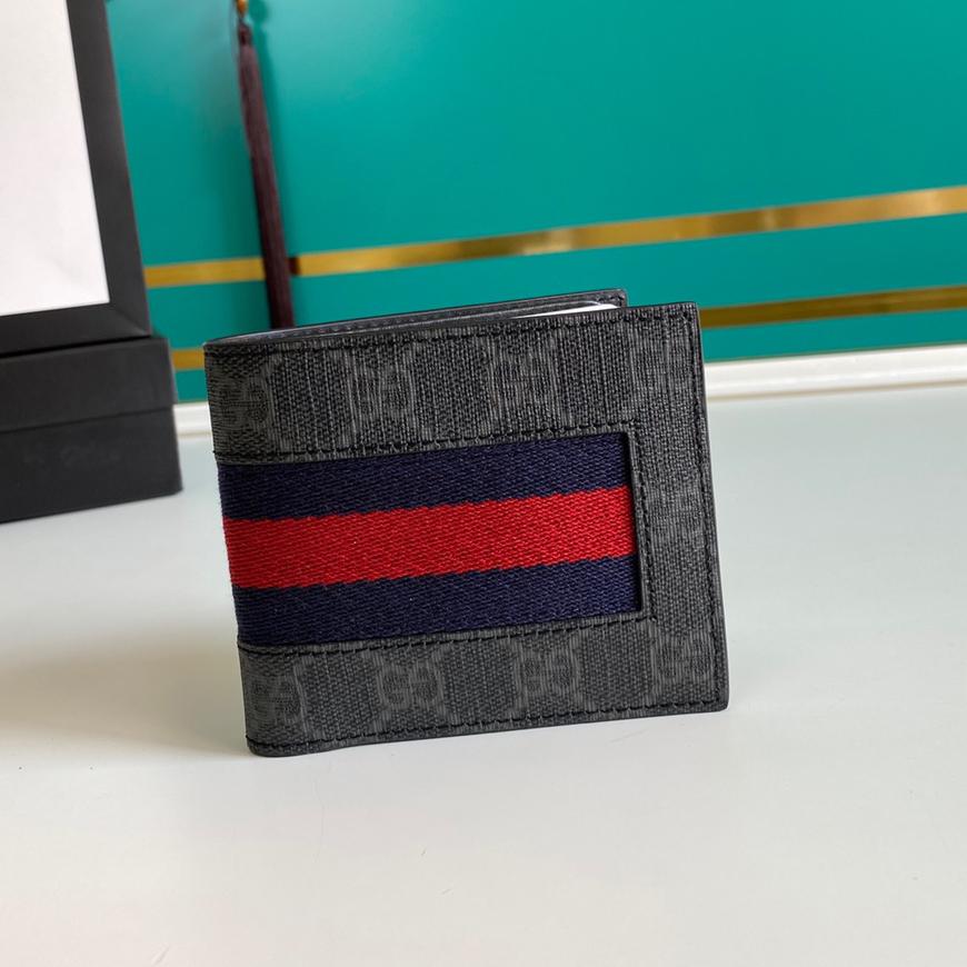 Gucci GG Supreme Web Wallet(11-9-1.5cm)    - FashionPlug
