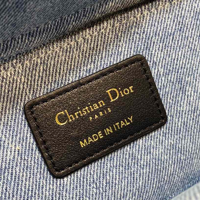Dior Denim Macrocannage Lady D-Joy Blue(26*6*14cm) - FashionPlug