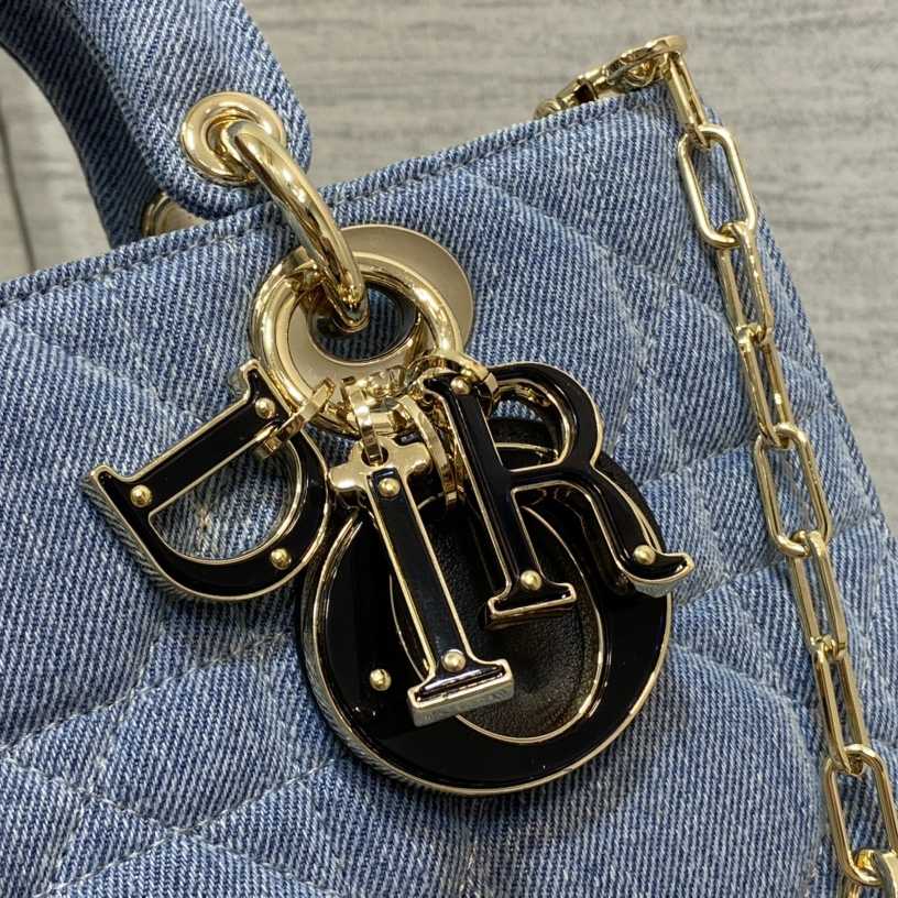 Dior Denim Macrocannage Lady D-Joy Blue(26*6*14cm) - FashionPlug