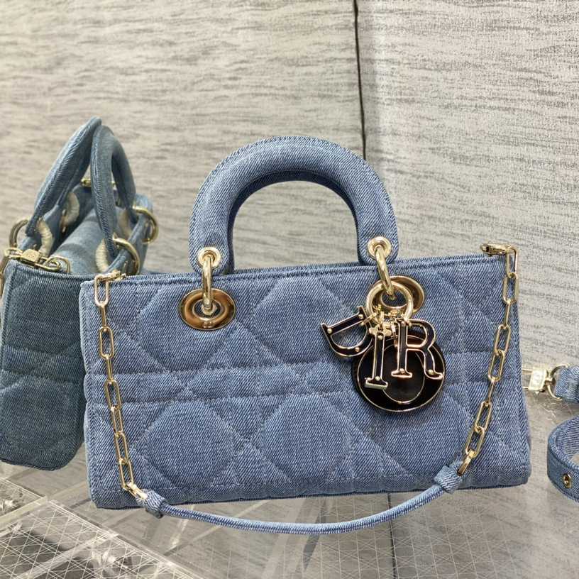 Dior Denim Macrocannage Lady D-Joy Blue(26*6*14cm) - FashionPlug
