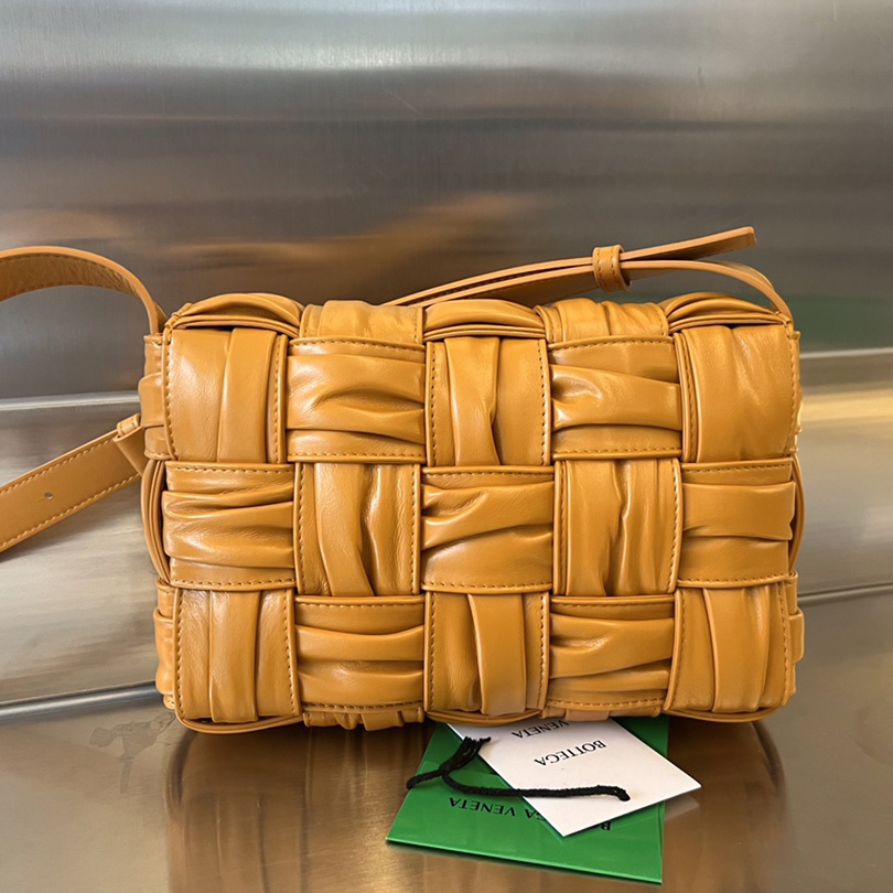 Bottega Veneta Cassette Foulard Intreccio Leather Cross-Body Bag - FashionPlug