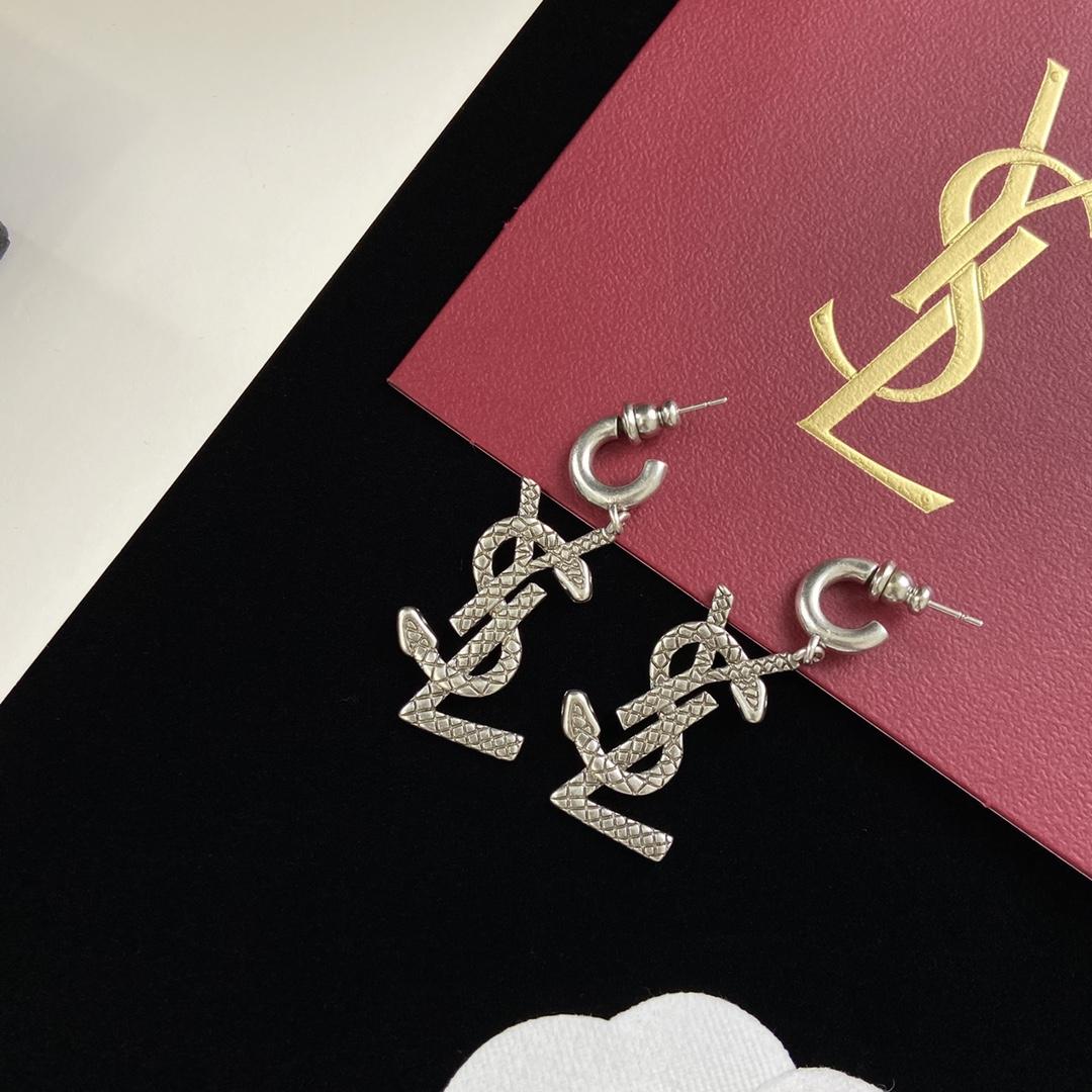 Saint Laurent YSL Logo Earrings - FashionPlug