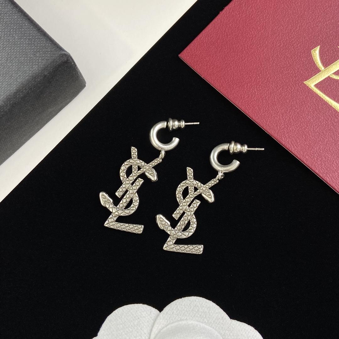 Saint Laurent YSL Logo Earrings - FashionPlug