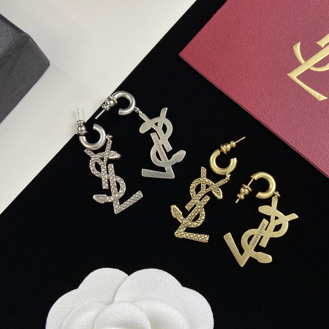 Saint Laurent YSL Logo Earrings - FashionPlug