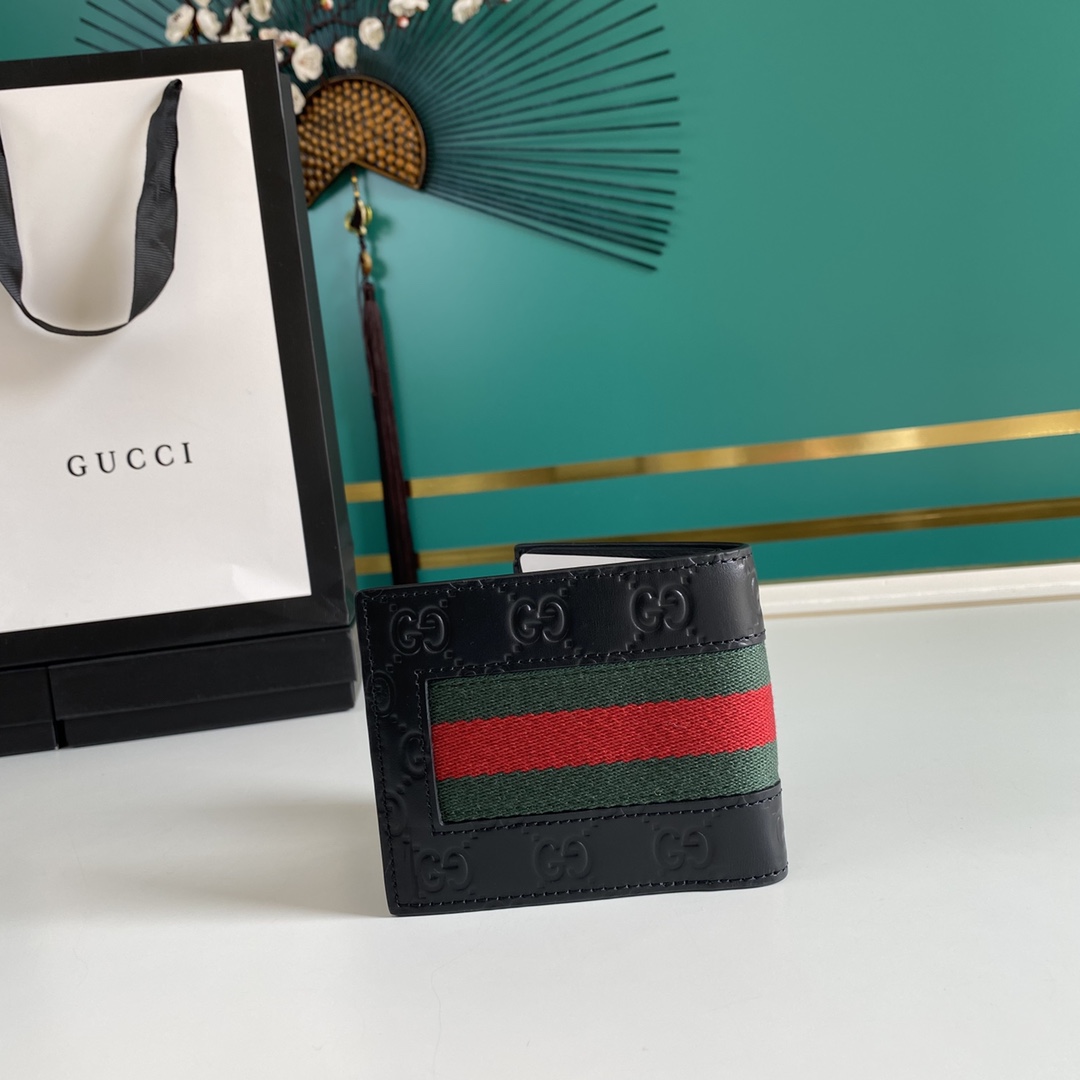Gucci GG Supreme Web Wallet(11-9-1.5cm)    - FashionPlug