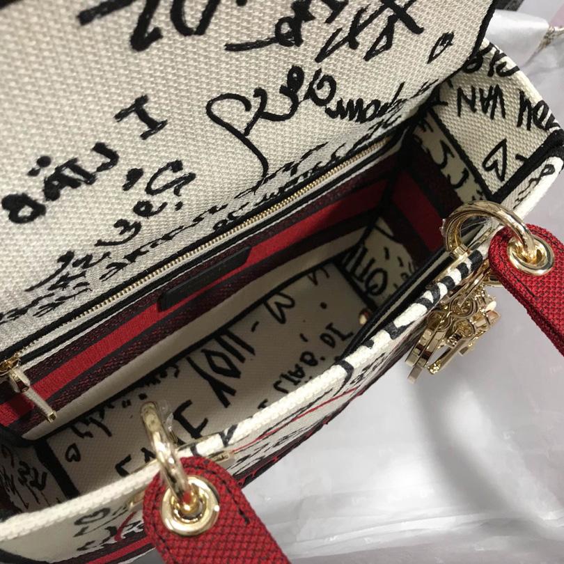 Dior Lady D-Lite Bag Embroidered Canvas (24-20-11cm) - FashionPlug