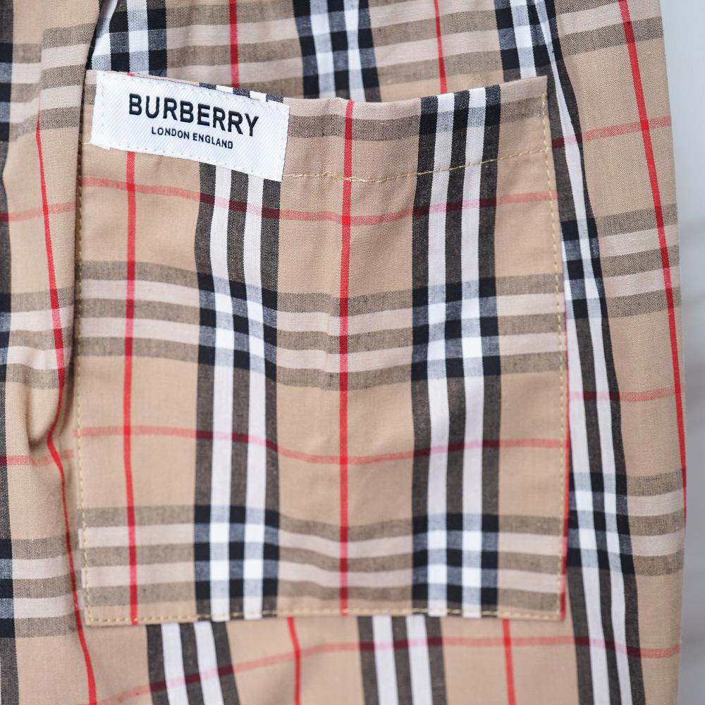 Burberry Short-sleeve Check Cotton Poplin Shirt & Shorts - FashionPlug