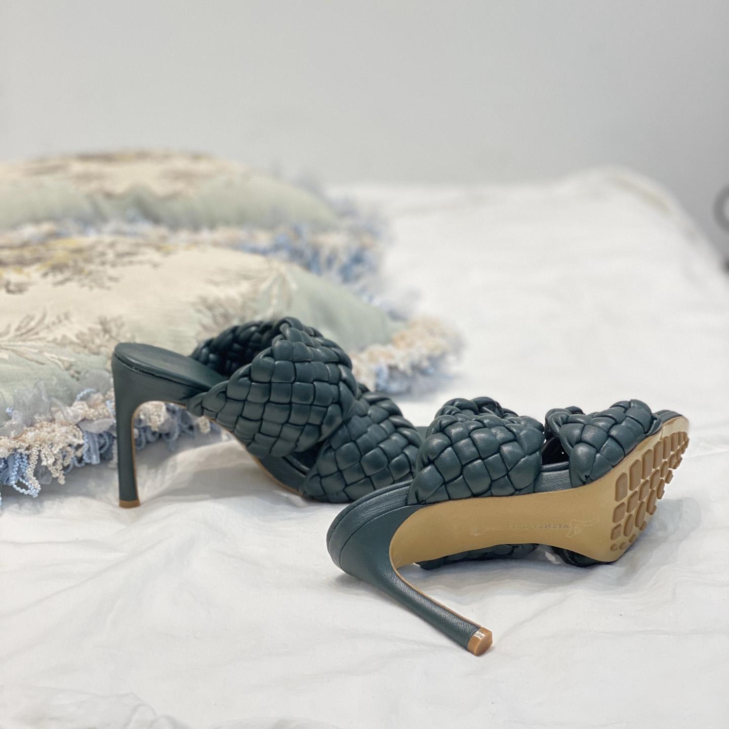 Bottega Veneta Curve Twisted And Padded Intreccio Leather Mules - FashionPlug