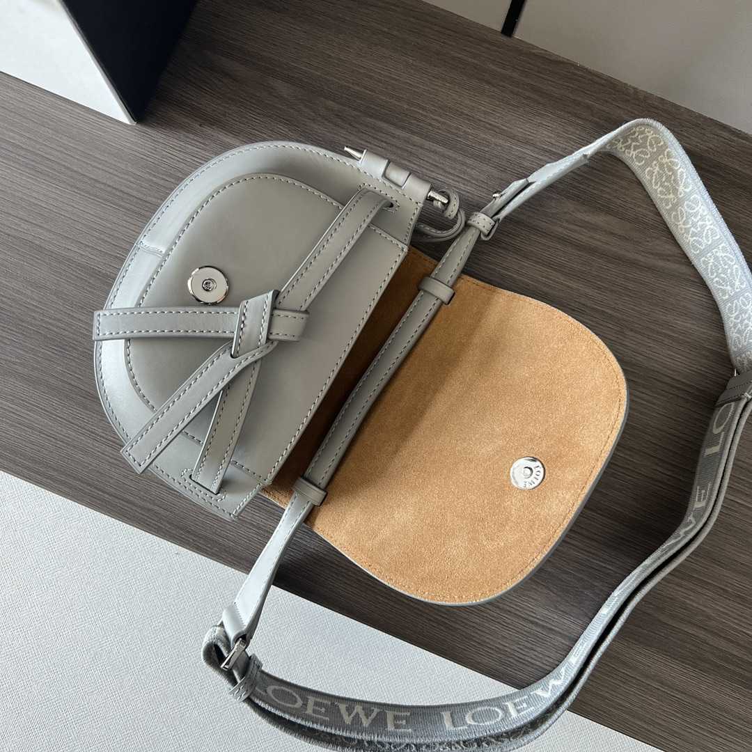 Loewe Mini Gate Dual Bag In Soft Calfskin And Jacquard - FashionPlug