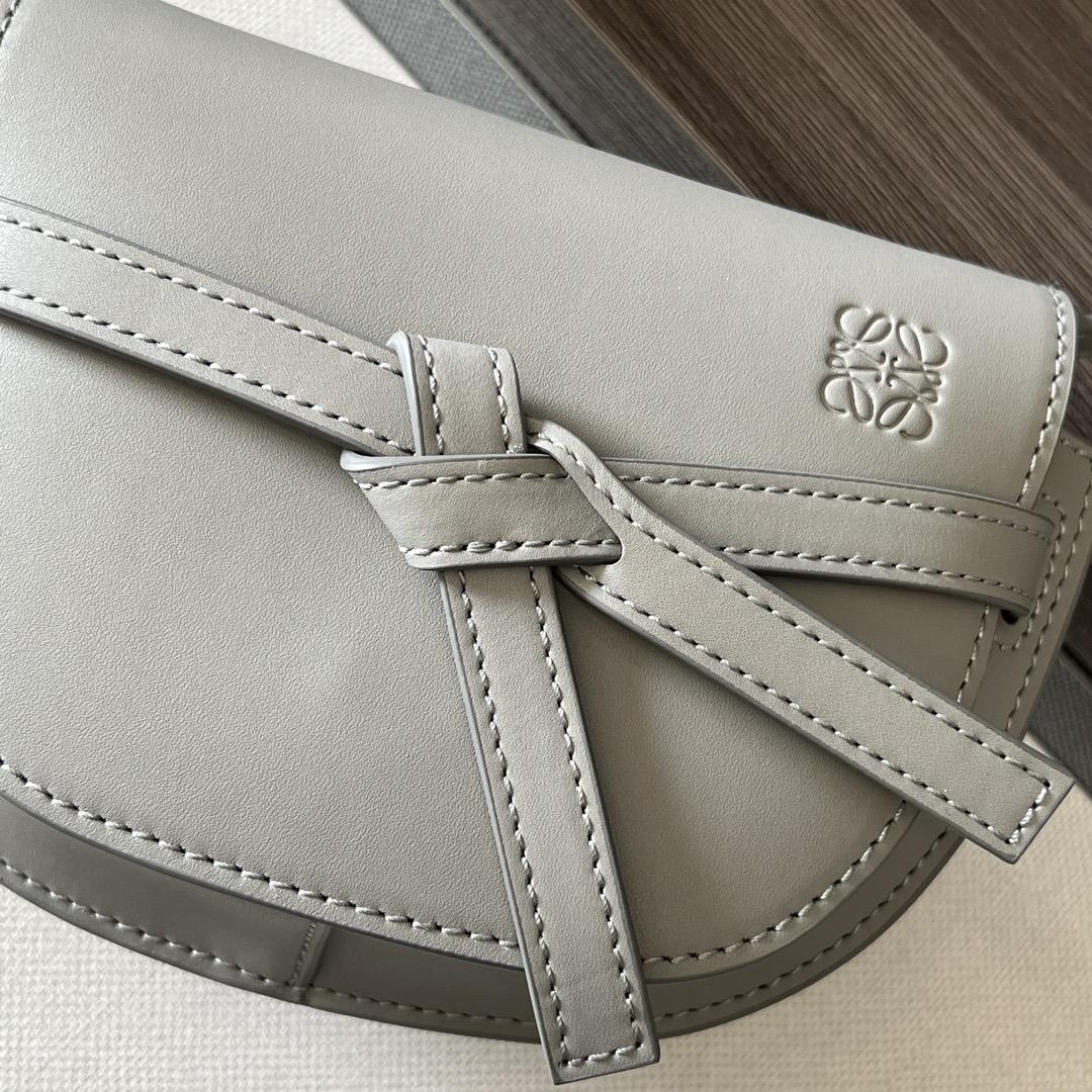 Loewe Mini Gate Dual Bag In Soft Calfskin And Jacquard - FashionPlug