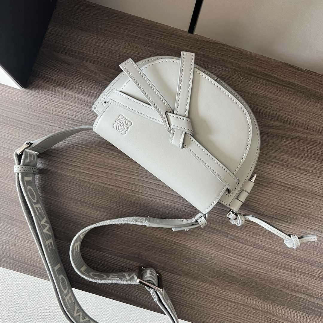 Loewe Mini Gate Dual Bag In Soft Calfskin And Jacquard - FashionPlug