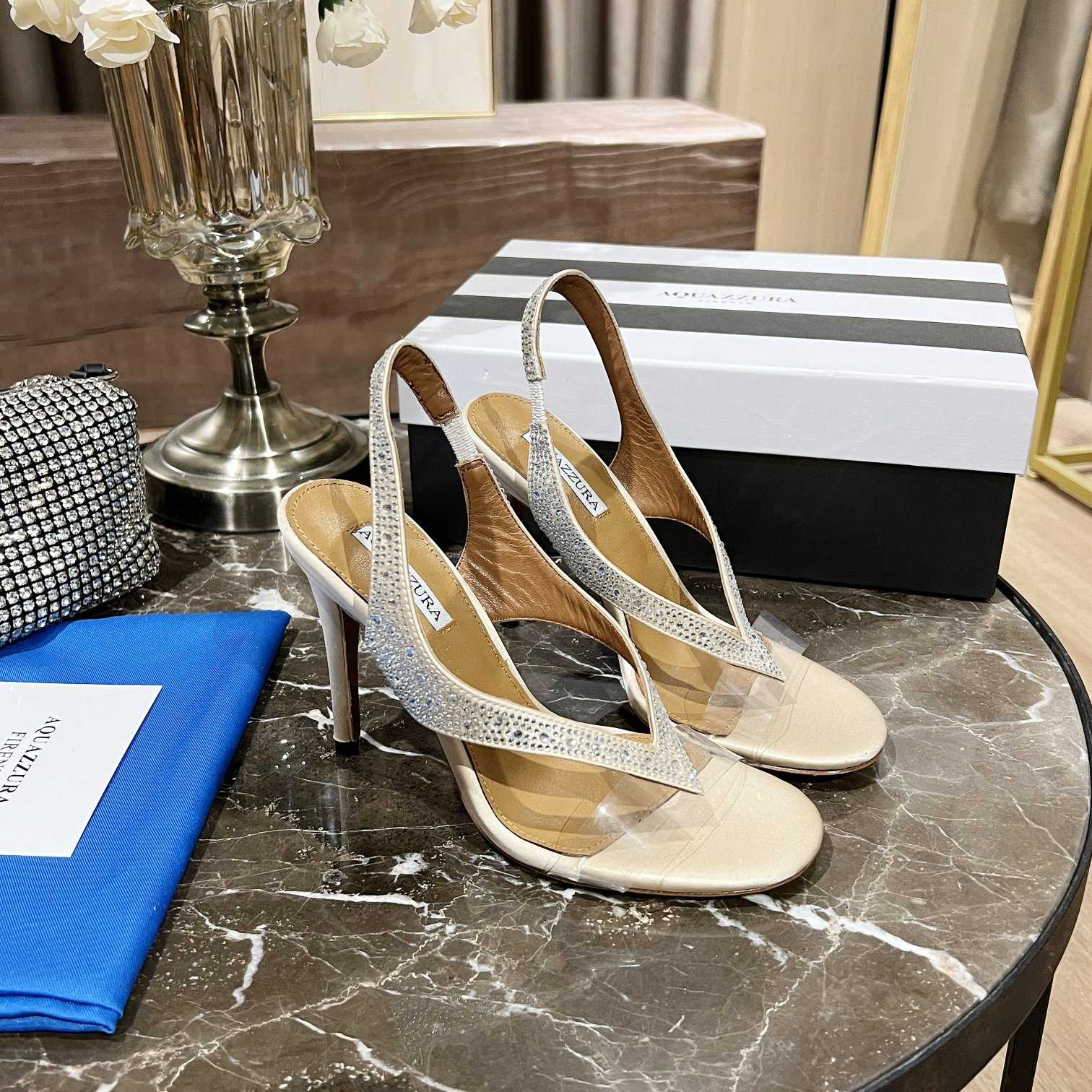 Aquazzura Izzy Plexi Sandal 105 - FashionPlug