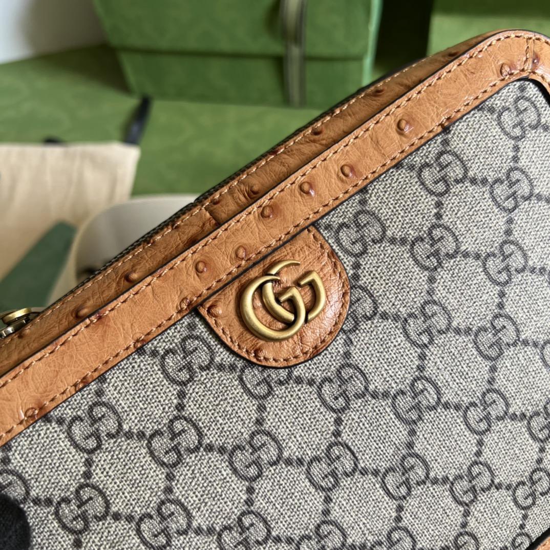 Gucci Python Trim Shoulder Bag With Double G (23.5x 16x 4.5cm) - FashionPlug
