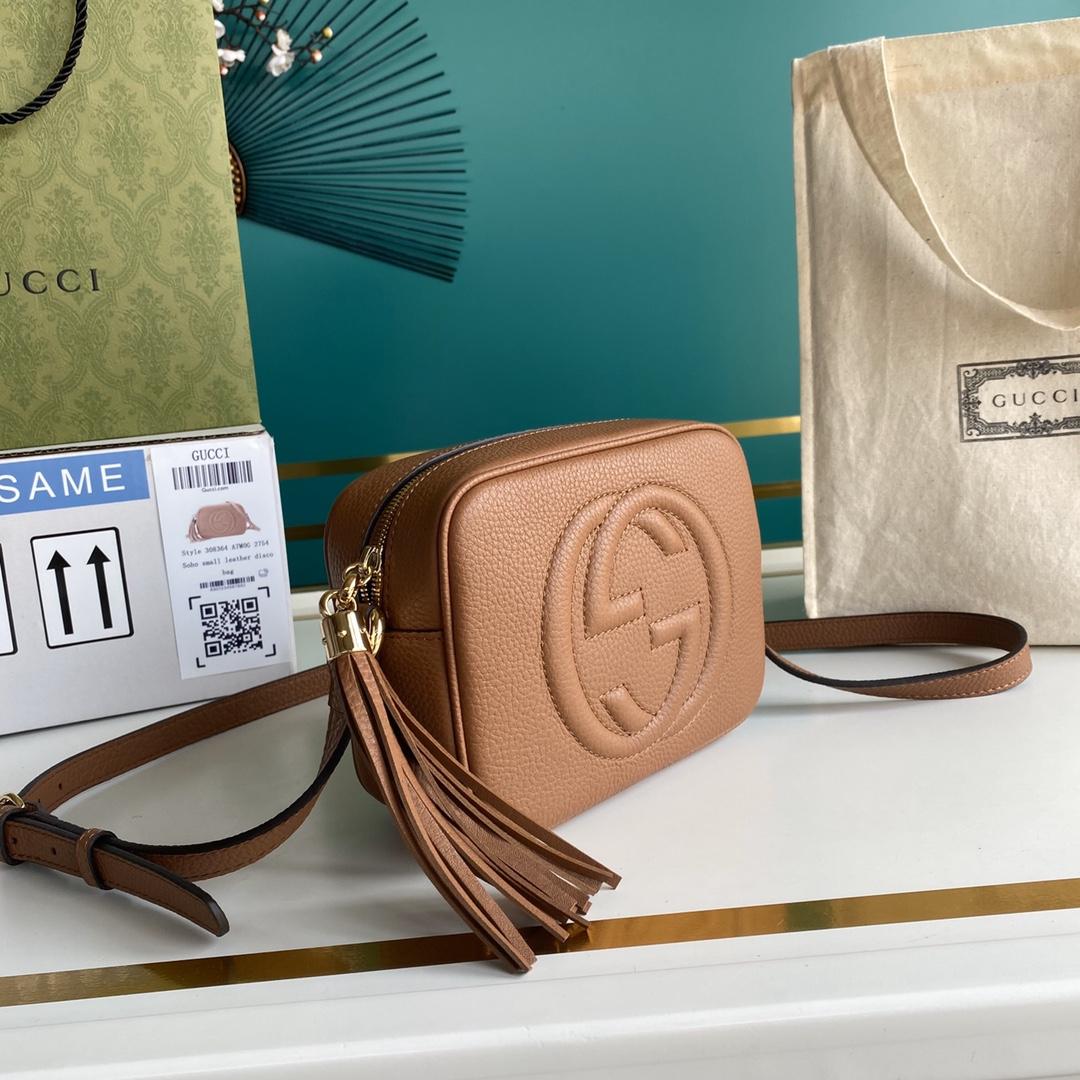 Gucci Soho Small Leather Disco Bag(22-15-7cm) - FashionPlug