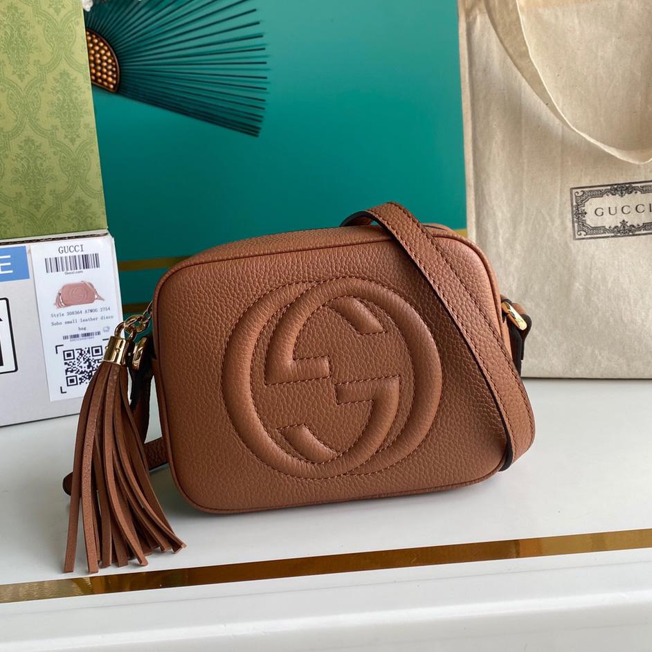 Gucci Soho Small Leather Disco Bag(22-15-7cm) - FashionPlug