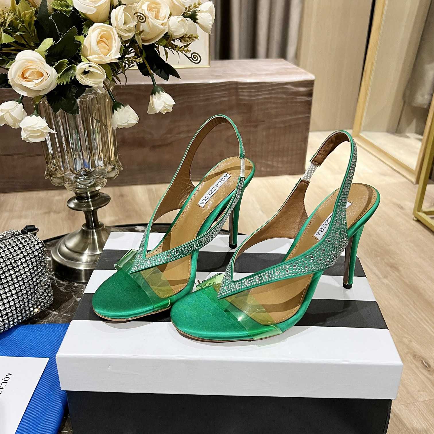 Aquazzura Izzy Plexi Sandal 105 - FashionPlug