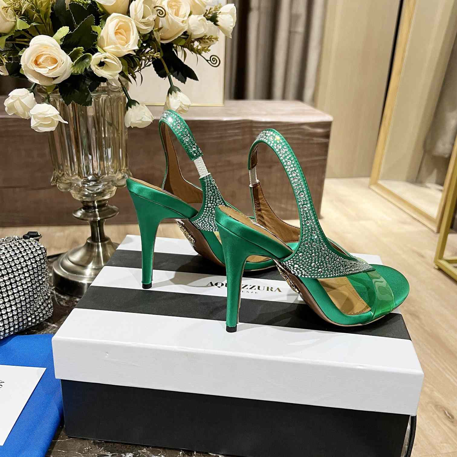 Aquazzura Izzy Plexi Sandal 105 - FashionPlug