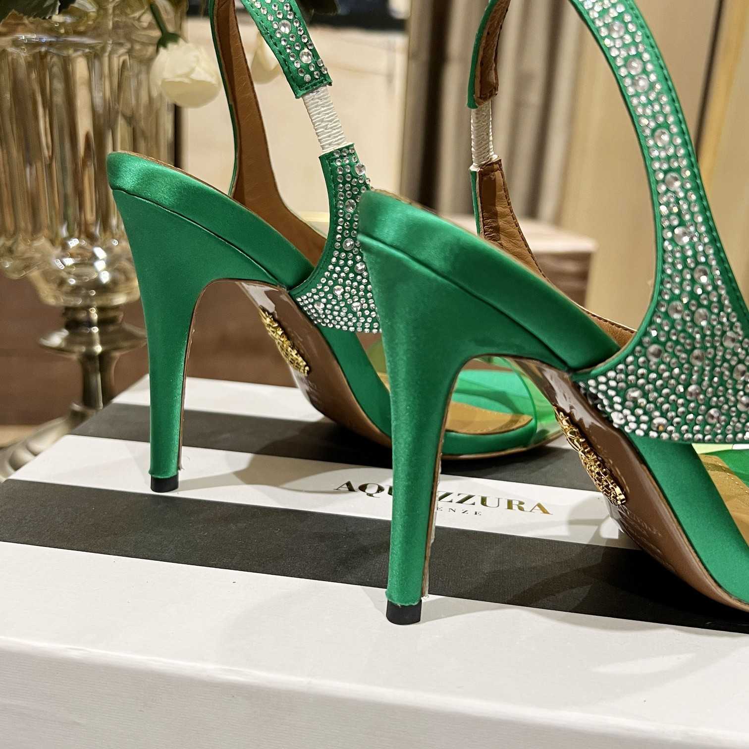 Aquazzura Izzy Plexi Sandal 105 - FashionPlug