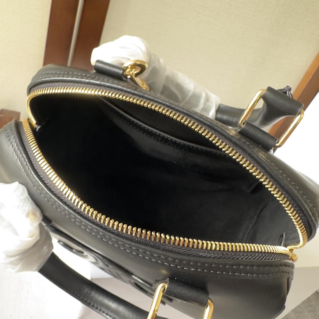 Celine Small Boston Cuir Triomphe In Smooth Calfskin Black - FashionPlug