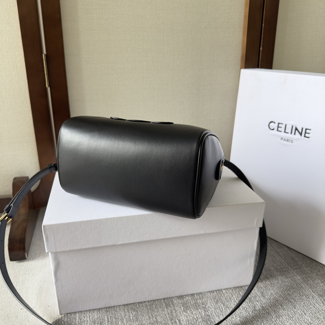 Celine Small Boston Cuir Triomphe In Smooth Calfskin Black - FashionPlug