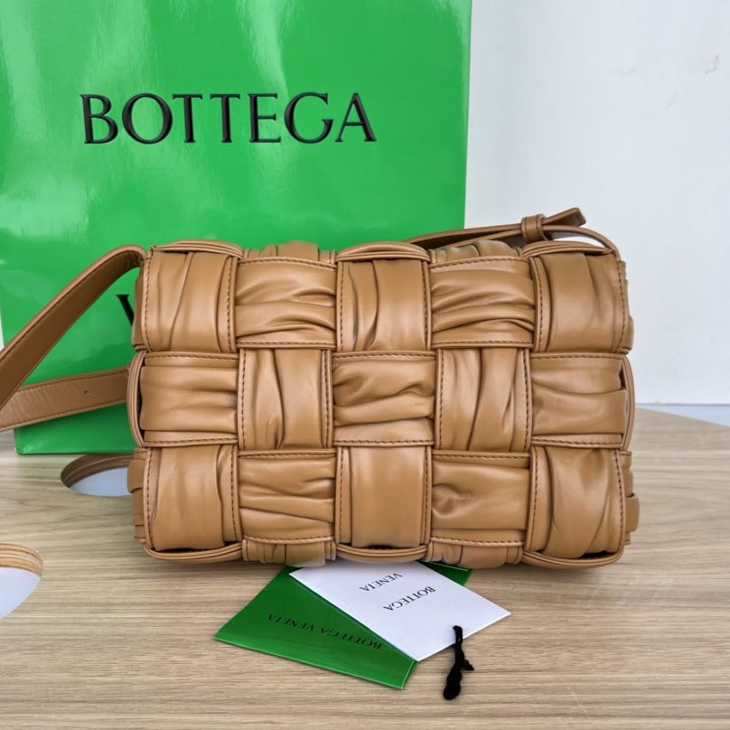 Bottega Veneta Cassette Foulard Intreccio Leather Cross-Body Bag - FashionPlug