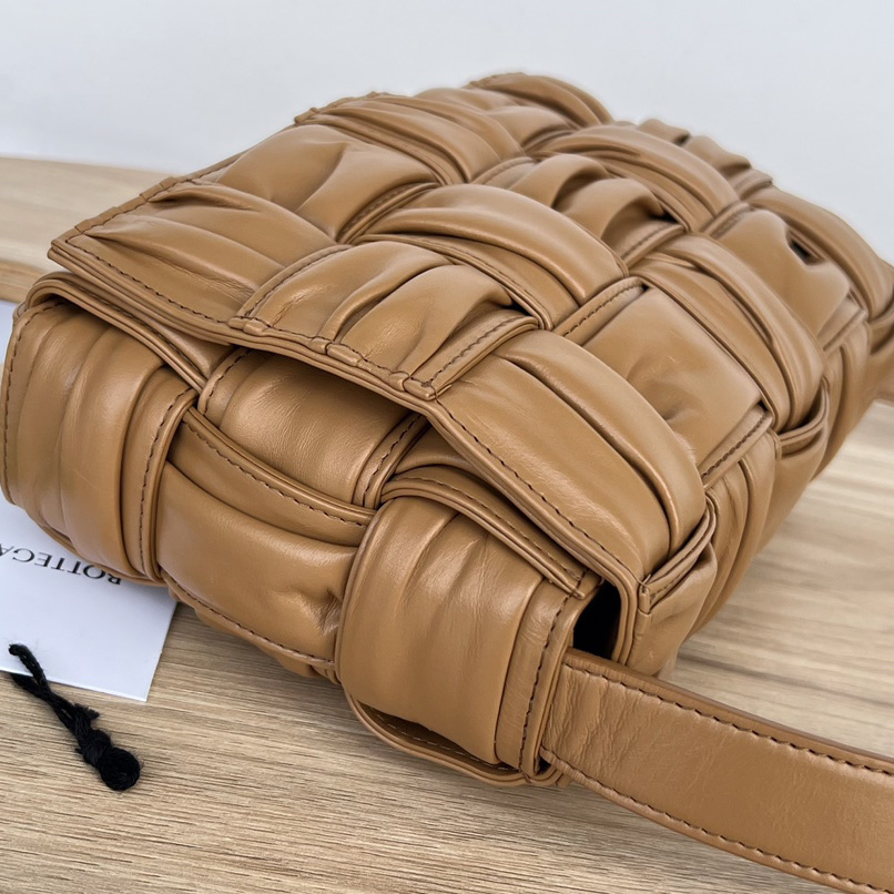 Bottega Veneta Cassette Foulard Intreccio Leather Cross-Body Bag - FashionPlug