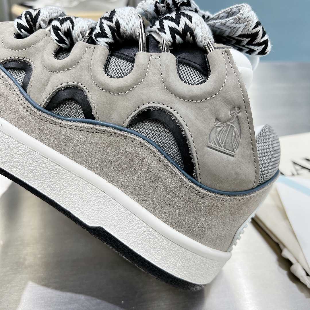 Lanvin Leather Curb Sneakers - FashionPlug
