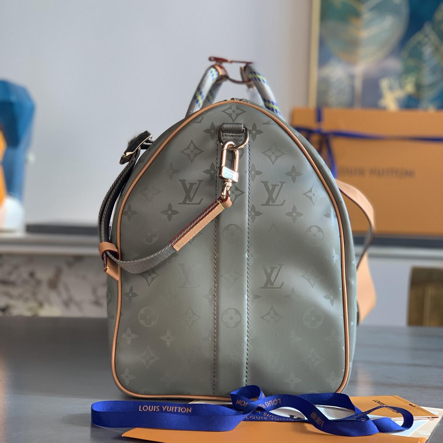 Louis Vuitton Keepall Bandouliere Monogram Titanium 50 Grey - FashionPlug