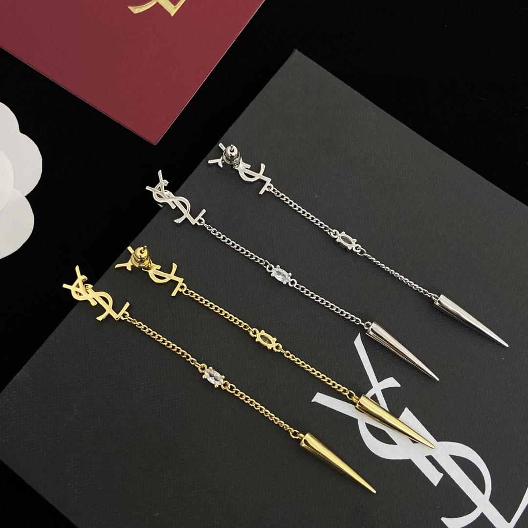 Saint Laurent YSL Logo Earrings - FashionPlug