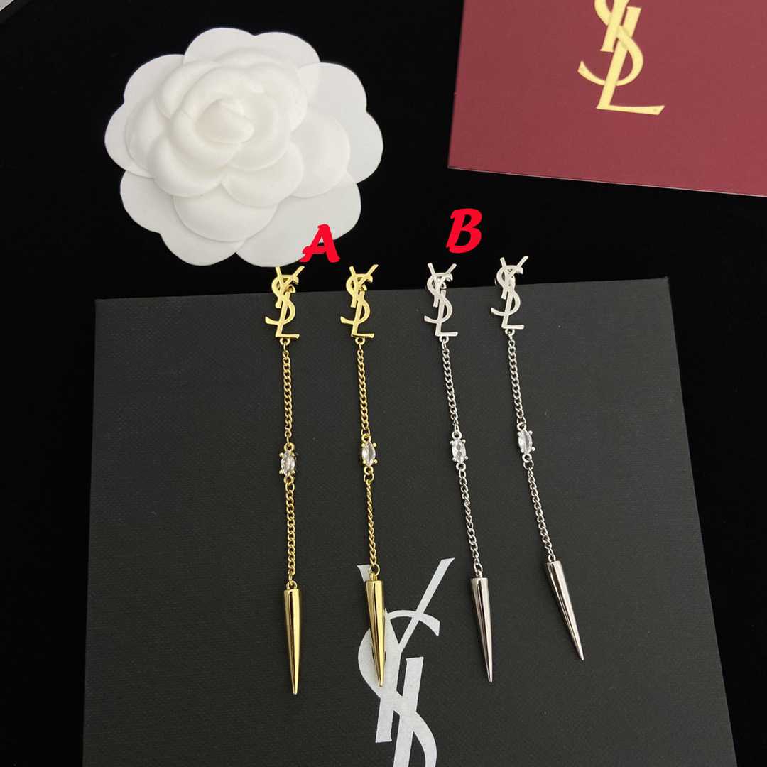 Saint Laurent YSL Logo Earrings - FashionPlug