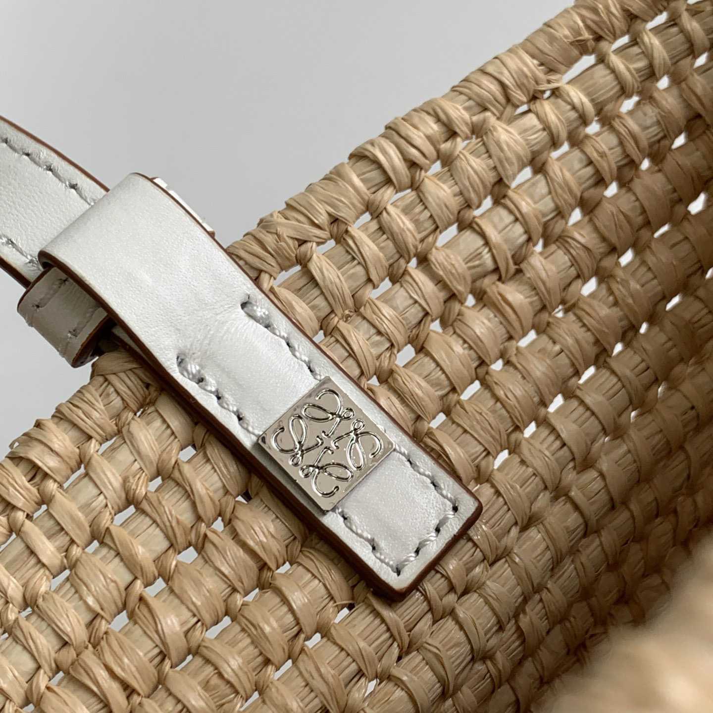 Loewe Small Square Basket bag In Raffia And Calfskin (30*21*11cm) - FashionPlug