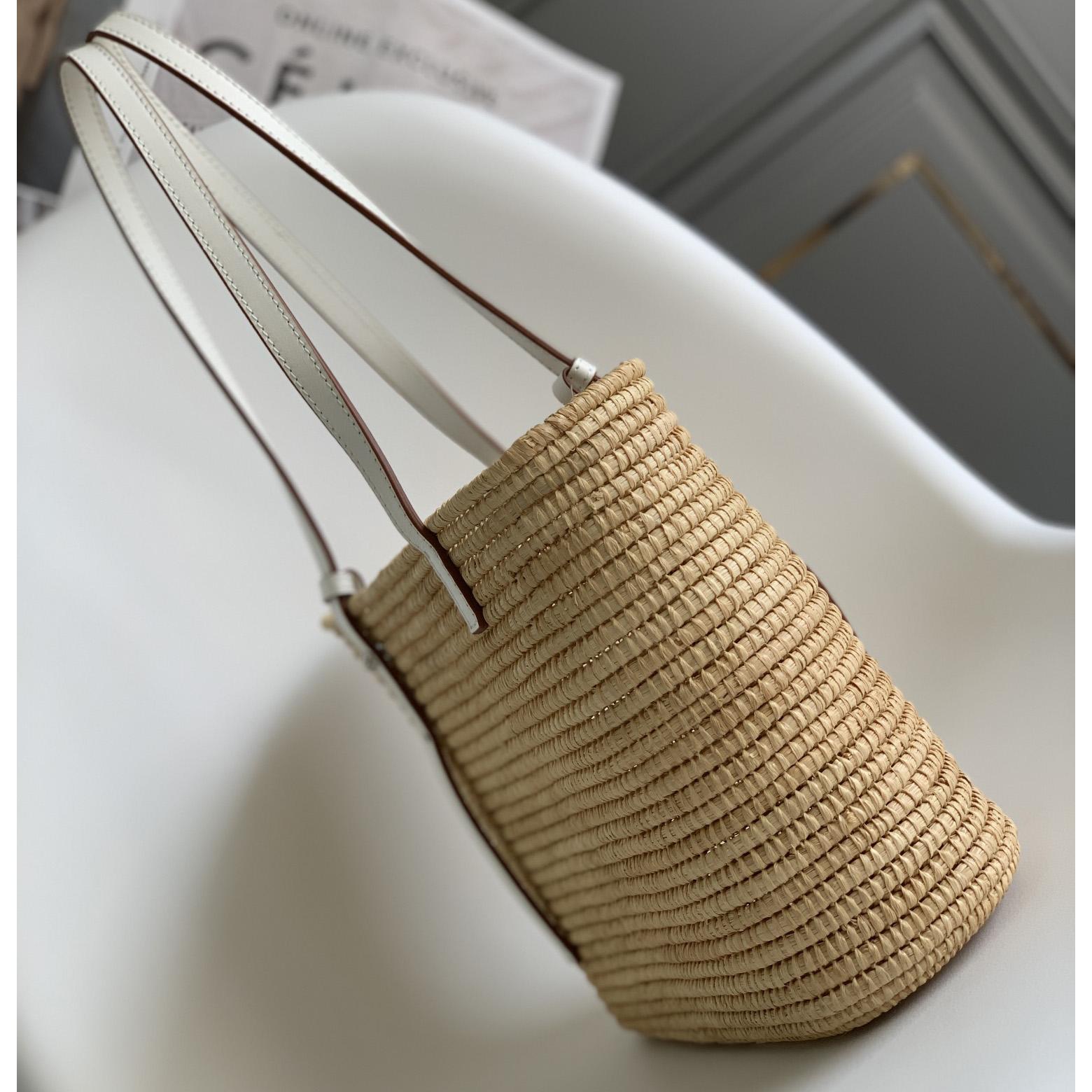 Loewe Small Square Basket bag In Raffia And Calfskin (30*21*11cm) - FashionPlug
