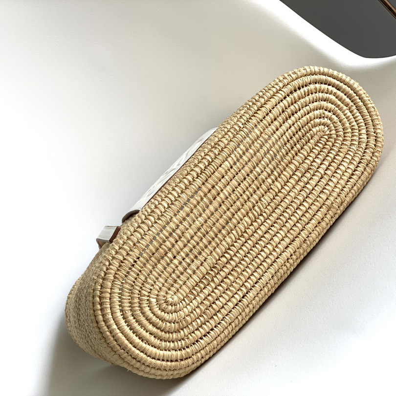 Loewe Small Square Basket bag In Raffia And Calfskin (30*21*11cm) - FashionPlug