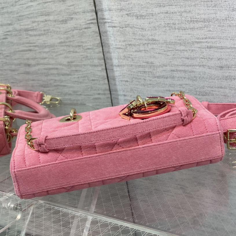 Dior Denim Macrocannage Lady D-Joy Pink(26*6*14cm) - FashionPlug