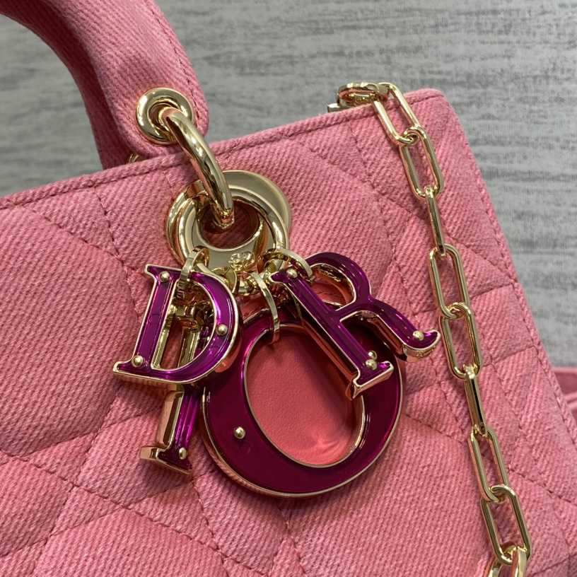 Dior Denim Macrocannage Lady D-Joy Pink(26*6*14cm) - FashionPlug