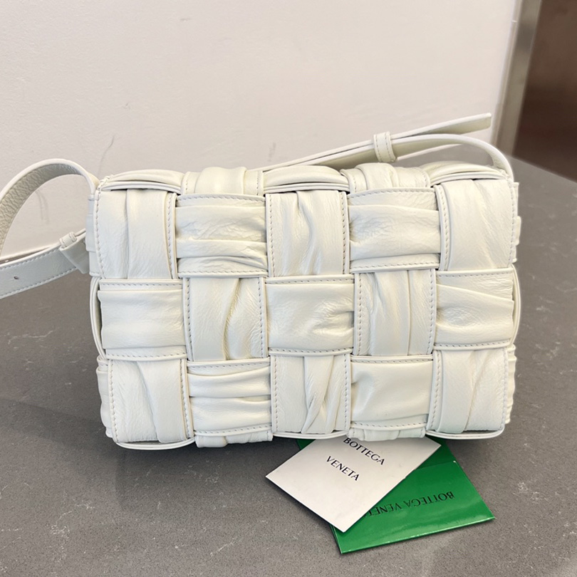 Bottega Veneta Cassette Foulard Intreccio Leather Cross-Body Bag - FashionPlug