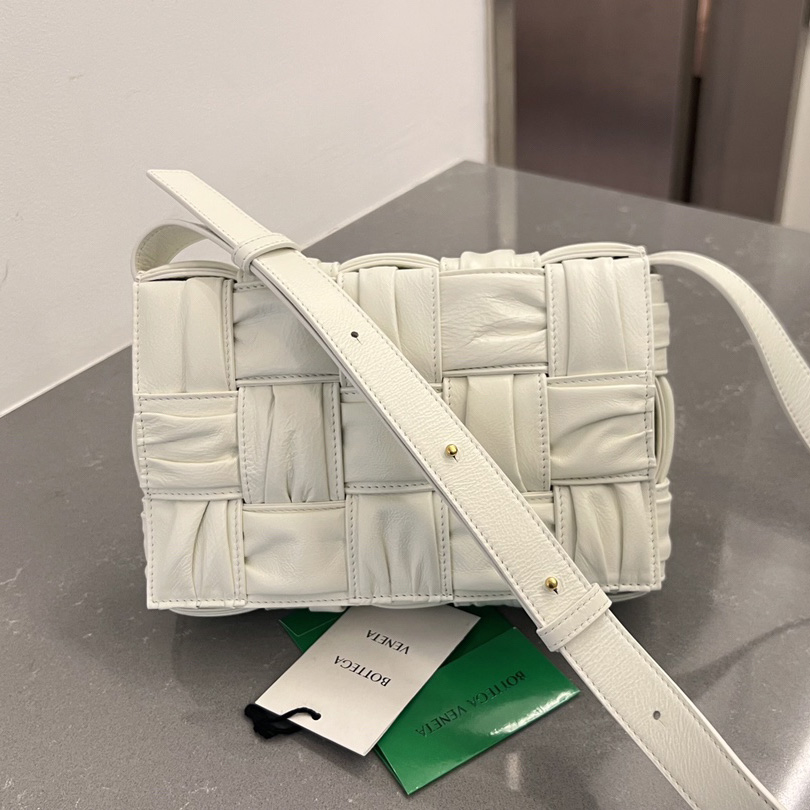 Bottega Veneta Cassette Foulard Intreccio Leather Cross-Body Bag - FashionPlug