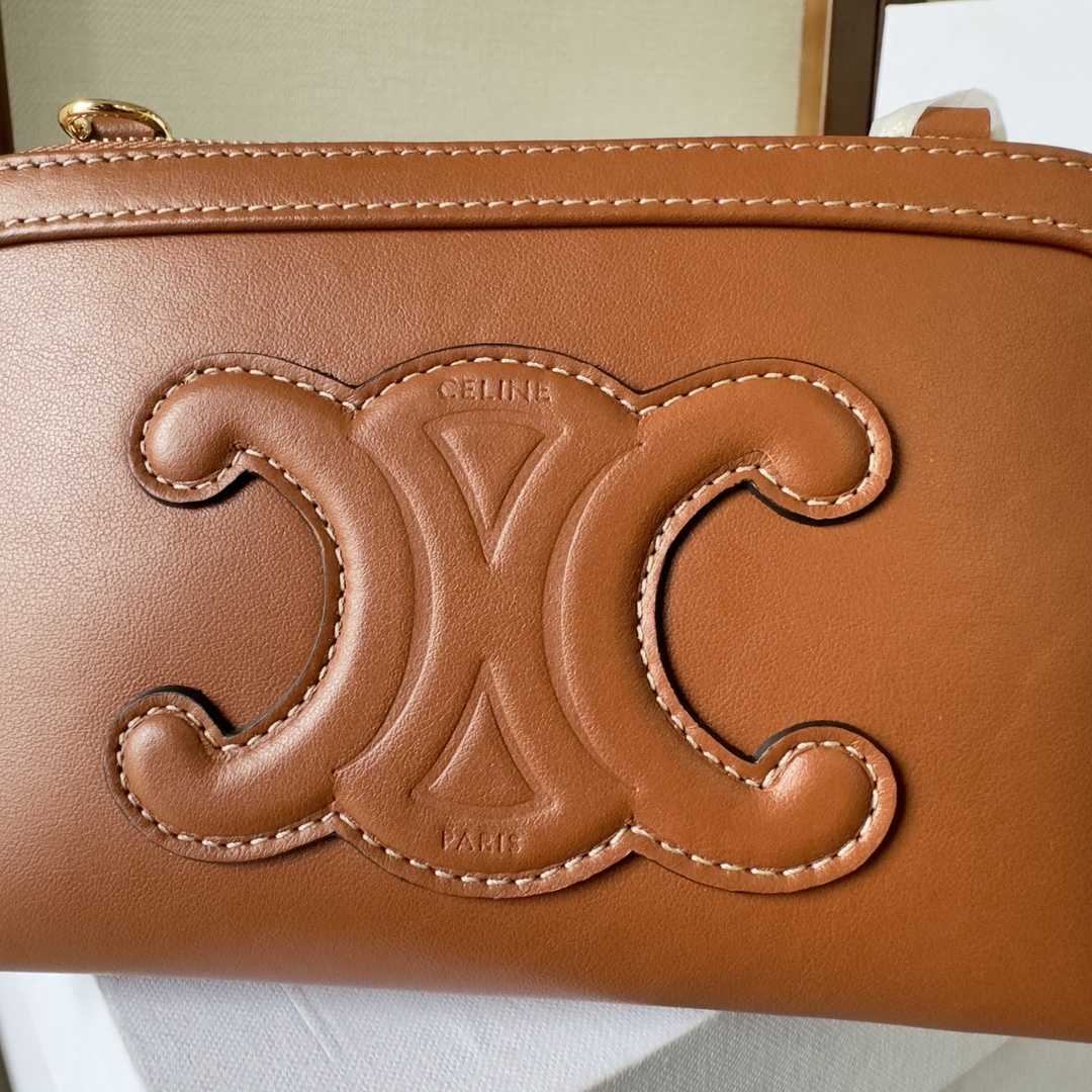 Celine Clutch On Chain Cuir Triomphe In Smooth Calfskin Tan - FashionPlug