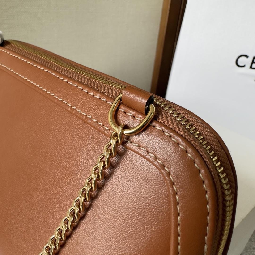 Celine Clutch On Chain Cuir Triomphe In Smooth Calfskin Tan - FashionPlug