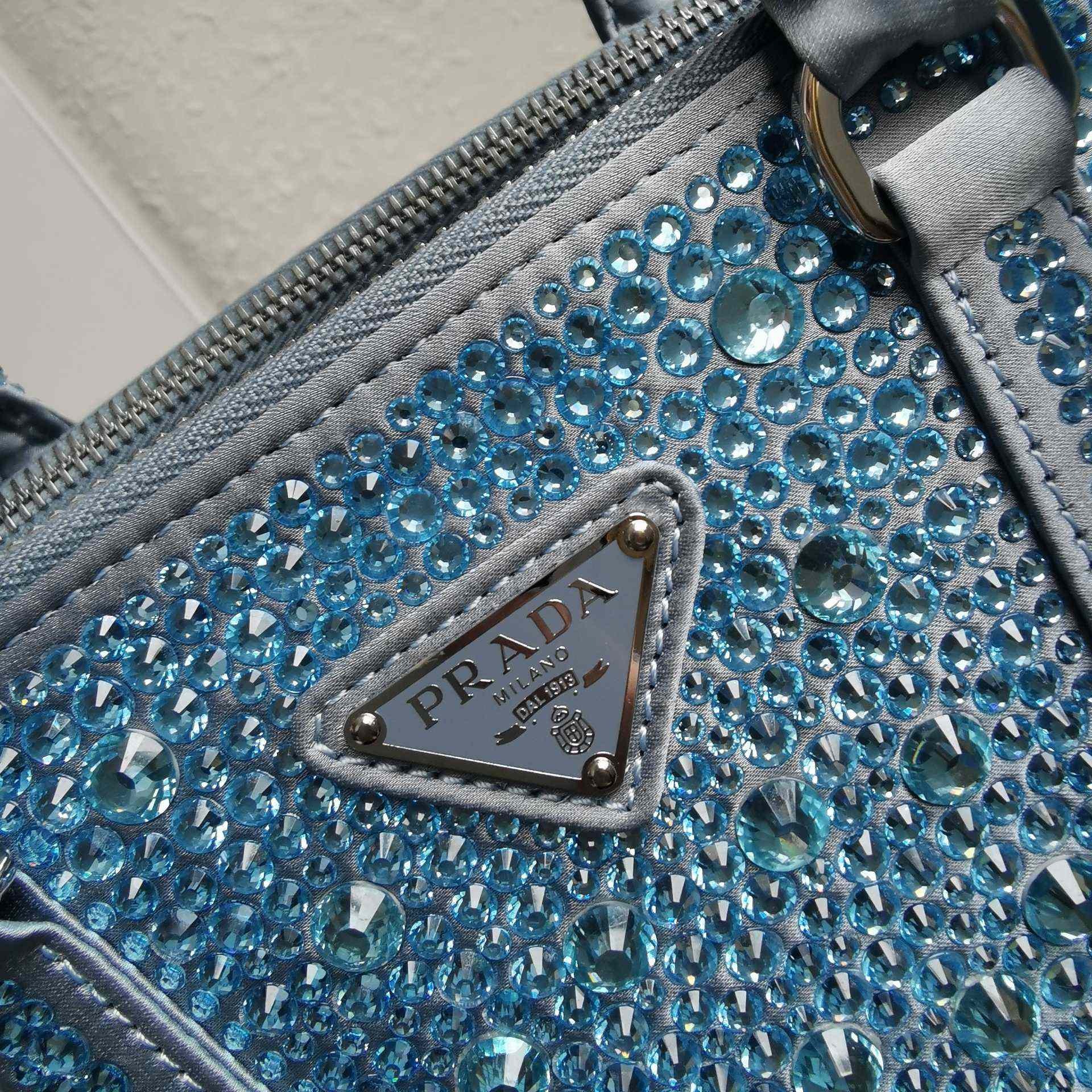 Prada Galleria satin Mini-Bag With Crystals - FashionPlug