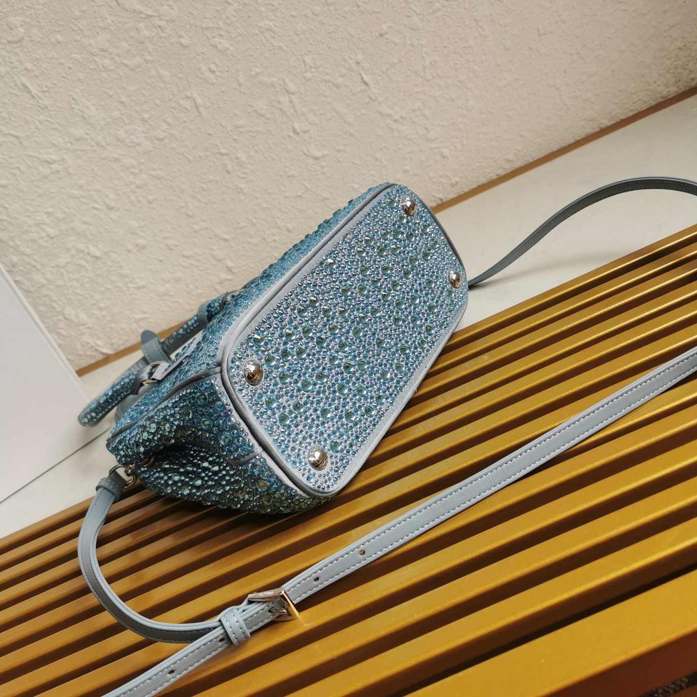 Prada Galleria satin Mini-Bag With Crystals - FashionPlug