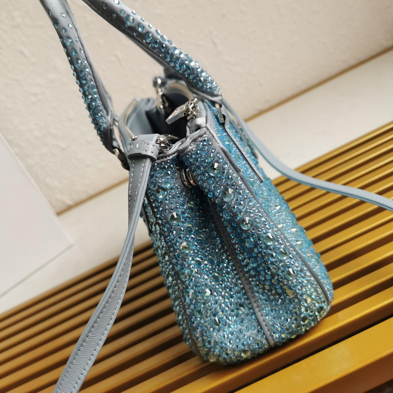 Prada Galleria satin Mini-Bag With Crystals - FashionPlug