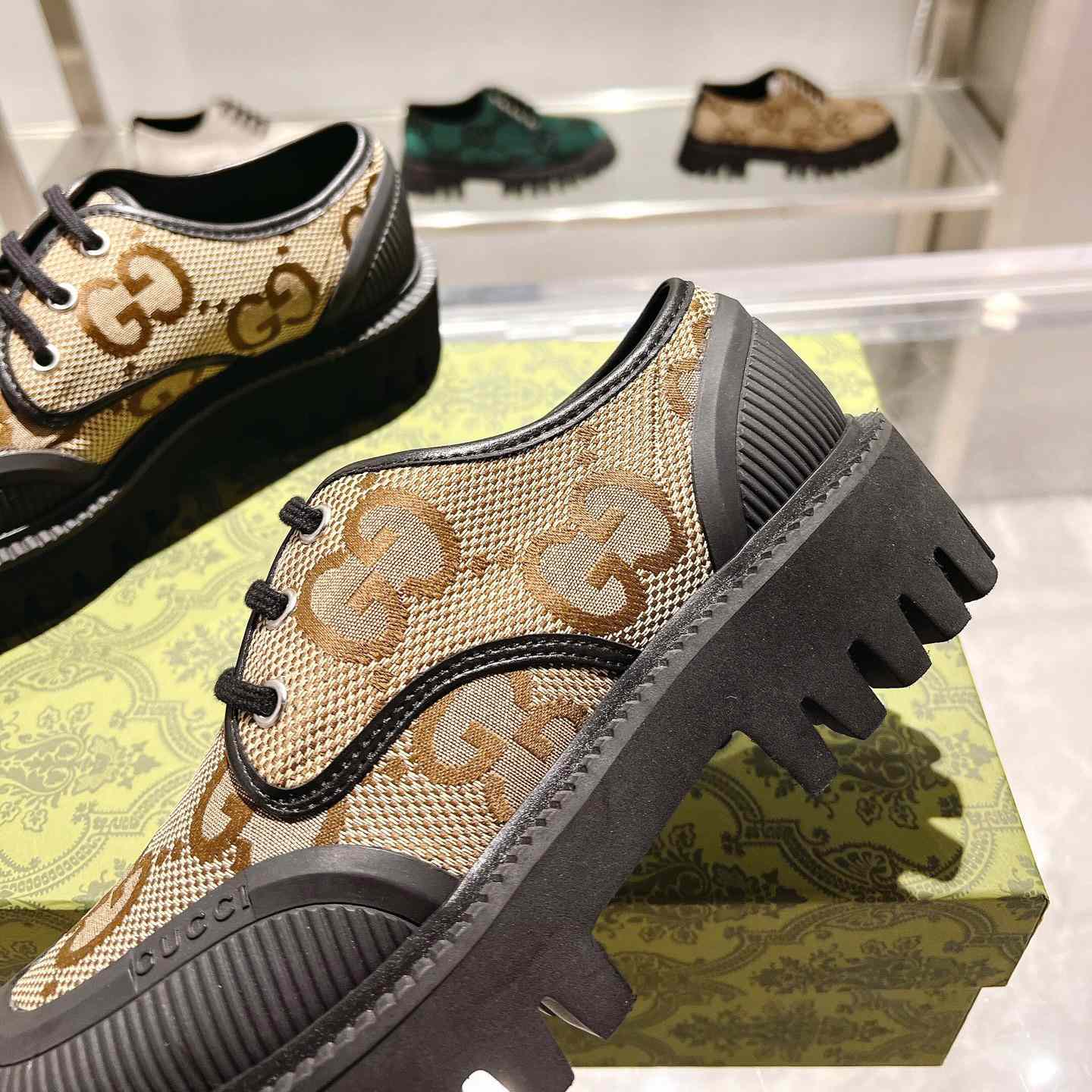 Gucci Maxi GG Lace-Up Shoe - FashionPlug