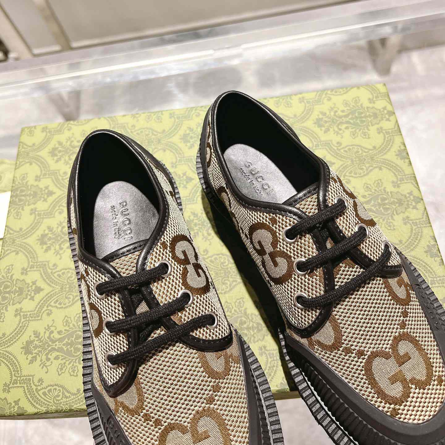 Gucci Maxi GG Lace-Up Shoe - FashionPlug