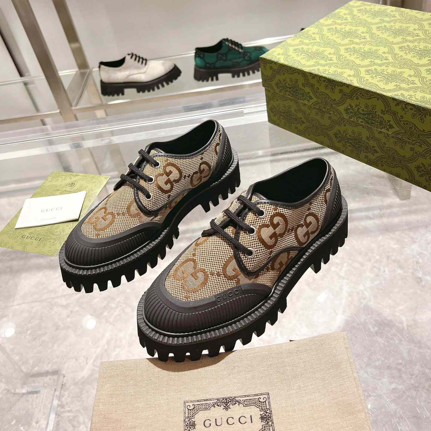Gucci Maxi GG Lace-Up Shoe - FashionPlug