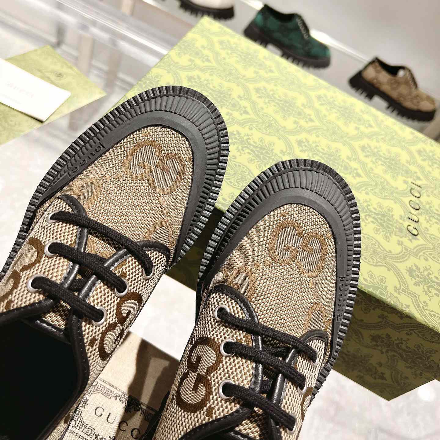 Gucci Maxi GG Lace-Up Shoe - FashionPlug